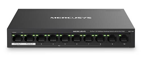 MERCUSYS desktop switch MS110P, 10x 10/100Mbps θύρες, PoE+, V1.0 MS110P