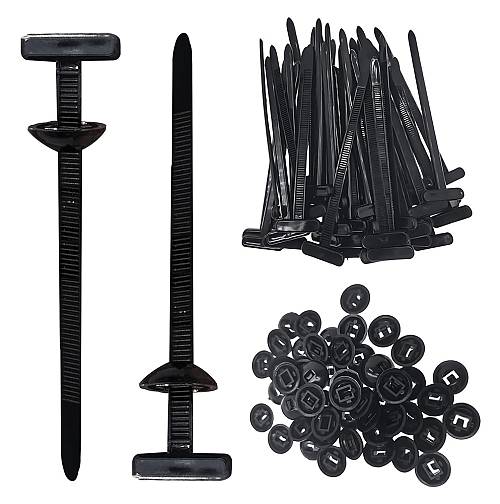 POWERTECH δεματικά καλωδίων TIES-082, 5x90mm, μαύρα, 50τμχ TIES-082