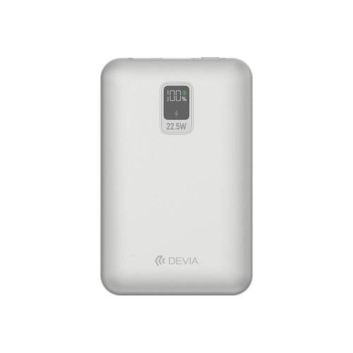 Φορτιστής Ανάγκης Devia EP202 MINI 22.5W 10000mAh με 2 Ενσωματωμένα Καλώδια Extreme Speed Ασημί