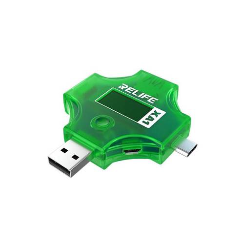 Διαγνωστικό USB A και USB C Relife XA1  με Οθόνη Μέτρησης Τάσης - Κατανάλωσης - Φόρτισης