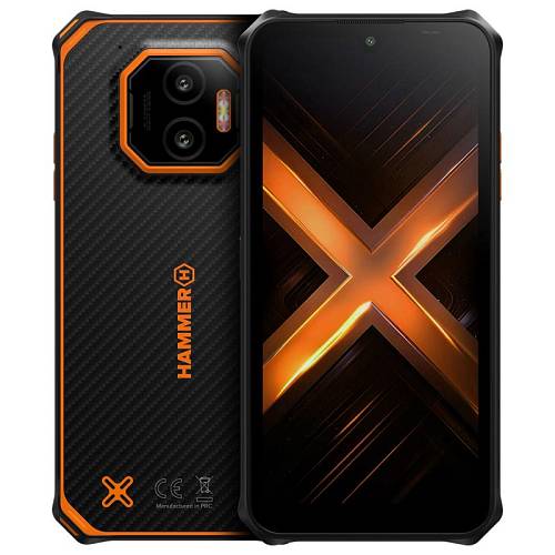 Κινητό Τηλέφωνο Hammer Energy X2 5G (Dual SIM) 128GB 6GB RAM Μαύρο-Πορτοκαλί