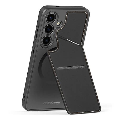 Θήκη Δερμάτινη Dux Ducis Rafi II Mag 3 σε 1 MagSafe RFID Blocker Samsung S921B Galaxy S24 5G με Stand Μαύρο