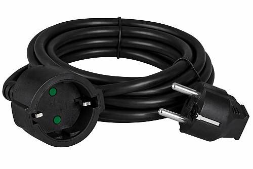 POWERTECH μπαλαντέζα ρεύματος PT-1561, 1x schuko, 16A, 3m, μαύρη PT-1561