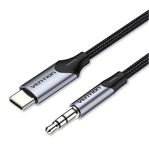 VENTION Type-C Male to 3.5mm Male Cable 1M Gray Aluminum Alloy Type (BGKHF) (VENBGKHF)