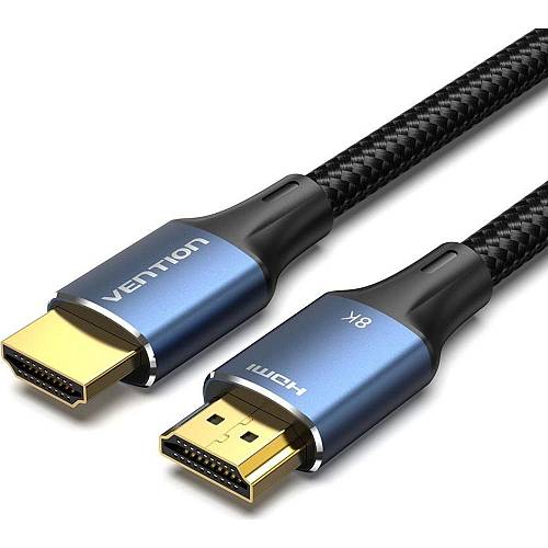 VENTION Cotton Braided 8K HDMI Male to Male Cable 1M Blue Aluminum Alloy Type (ALGLF) (VENALGLF)