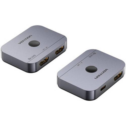 VENTION 2-Port Bi-Directional 8K HDMI Switcher Gray Aluminium Alloy Type (AKPH0) (VENAKPH0)