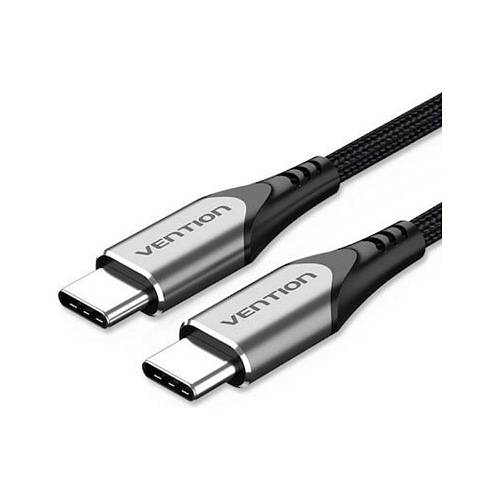 VENTION USB 2.0 C Male to C Male 5A Cable 2M Black Flexible PVC Type (TRWBH) (VENTRWBH)