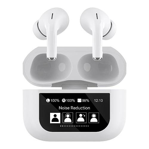 Ακουστικά Bluetooth TWS Firo Touch LCD Screen Fi5 V5.4 Λευκό