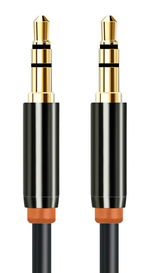 CABLETIME καλώδιο ήχου 3.5mm CT-AV311-P11G, gold plated, 0.5m, μαύρο AV311-P11G-B0.5