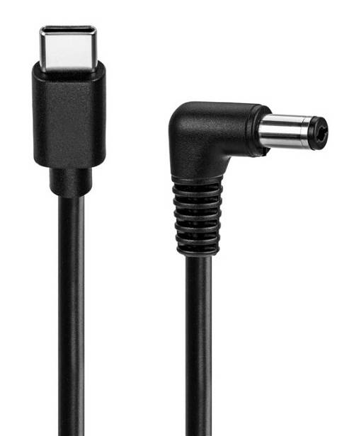 POWERTECH καλώδιο τροφοδοσίας USB-C σε DC CAB-UC095, 5.5x2.5mm, 0.5m, μαύρο CAB-UC095