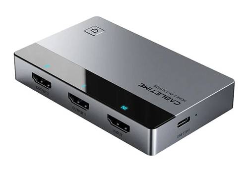 CABLETIME HDMI splitter CT-HSP4K2-AG, 1 σε 2, 4K/60Hz, uni-directional, γκρι CT-HSP4K2-AG