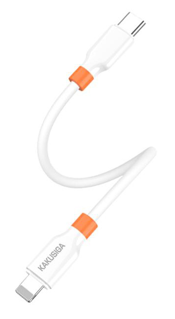 KAKUSIGA καλώδιο Lightning σε USB-C KSC-1024, σιλικόνης, 30W, 480Mbps, 0.25m, λευκό KSC-1024-LC-WH