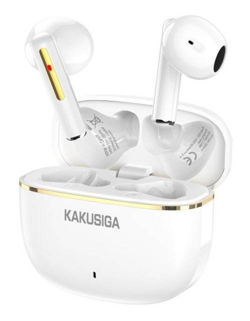 KAKUSIGA earphones με θήκη φόρτισης KSC-1482, True Wireless, 15mm, 35/300mAh, λευκά KSC-1482-WH