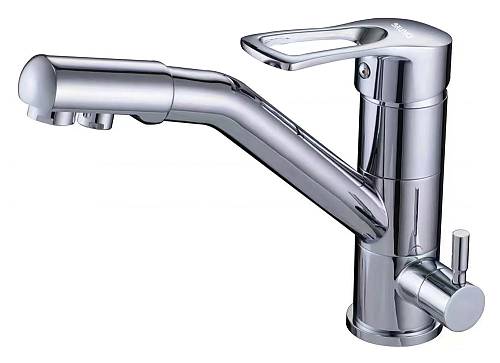 BRUNO μπαταρία πάγκου κουζίνας M54954-355C, τρίοδη, αναμεικτική, ασημί M54954-355C
