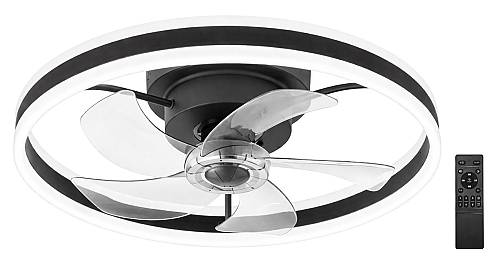 POWERTECH ανεμιστήρας οροφής PT-1560 με LED φως, 45W, Φ50x20cm, μαύρος PT-1560