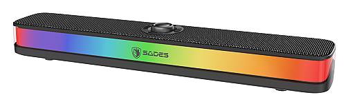 SADES soundbar Posevolt με RGB φωτισμό, 10W, Bluetooth & USB-C/USB, μαύρο SA-SP01-BK