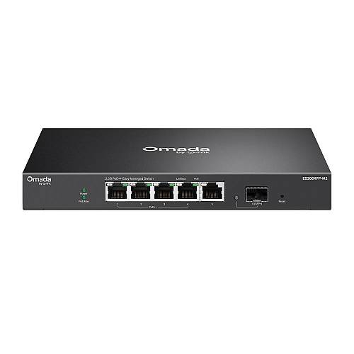 TP-Link Omada 5-Port 2.5G BASE-T and 1-Port 10GE SFP+ Easy Managed Switch with 4-Port PoE++ (ES206XPP-M2) (TPES206XPP-M2)