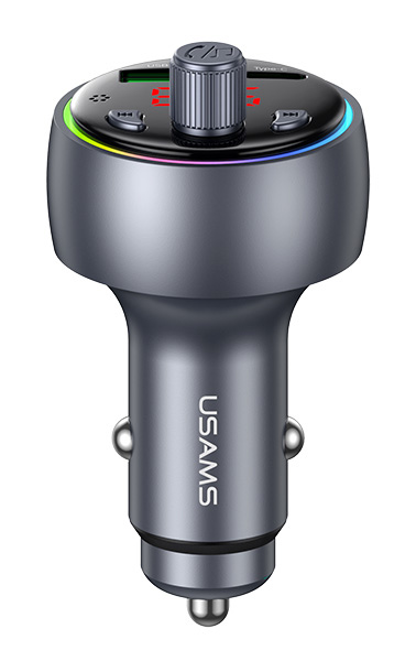 USAMS FM transmitter & φορτιστής CC328, USB/USB-C, 30W, Bluetooth, μαύρο CC328CC01
