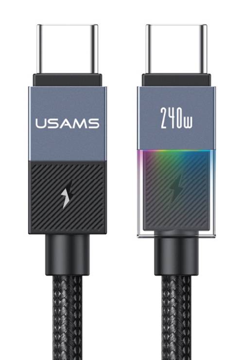 USAMS καλώδιο USB-C SJ775, 240W, 480Mbps, 1.2m, μαύρο SJ775USB01