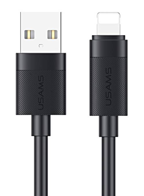 USAMS καλώδιο Lightning σε USB SJ778, 2.4A, 480Mbps, 1m, μαύρο SJ778USB01