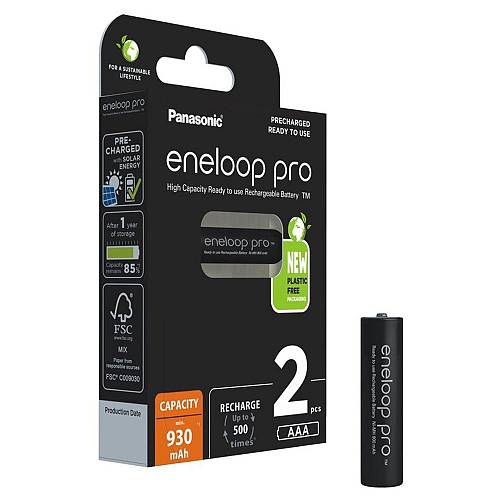 Panasonic Eneloop Pro Επαναφορτιζόμενες Μπαταρίες AAA Ni-MH 930mAh 1.2V 2τμχ (9719105) (PAN9719105)