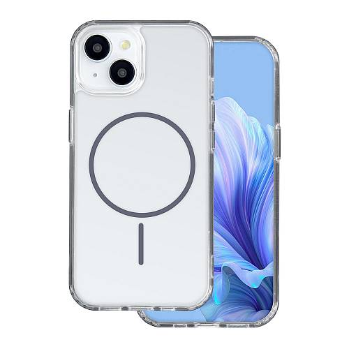 Samsung Galaxy S26 Plus - Anti Shock Thin Grey Magsafe Case Transparent