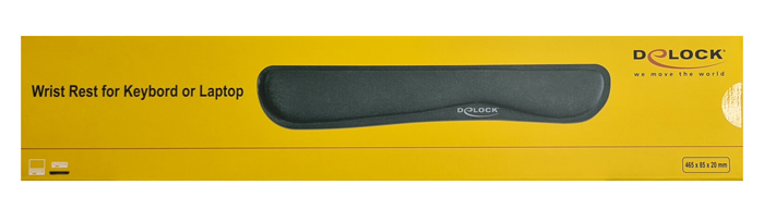 DELOCK στήριγμα καρπού για πληκτρολόγιο/laptop 12558, 20x85x465mm, μαύρο 12558