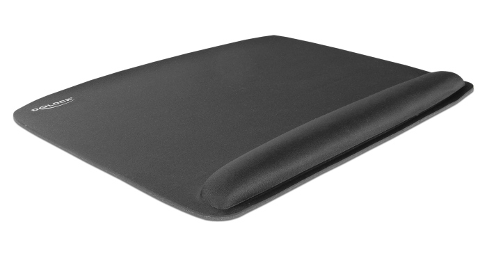 DELOCK mousepad για laptop με στήριγμα καρπού 12601, 320x420mm, μαύρο 12601