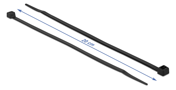 DELOCK Δεματικά καλωδίων 19559, 200x4.8mm, μαύρα, 100τμχ 19559
