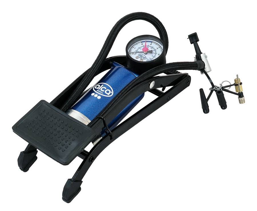 ALCA τρόμπα ποδιού 201200 με μανόμετρο, 100PSI, μπλε 201200