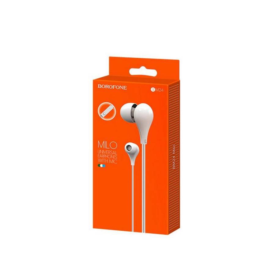 BOROFONE - BM24 Milo Stereo Wired Earphones Hands Free White