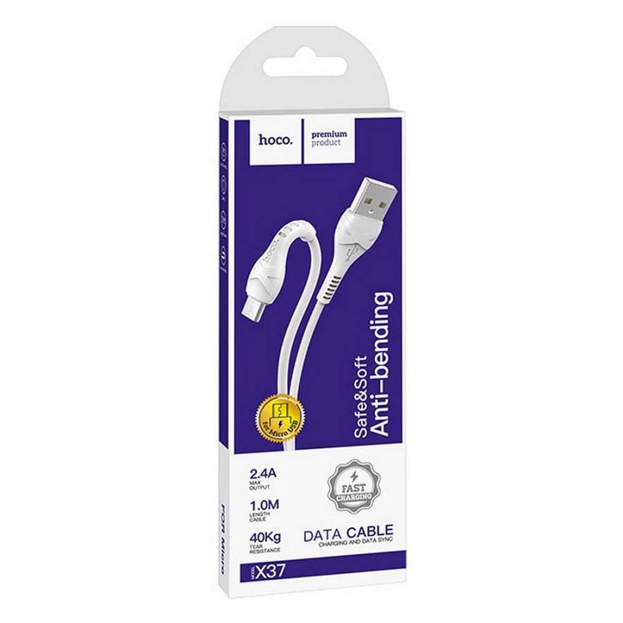 Hoco - X37 Cool Power Fast Charge Data Cable microUSB 2.4A 1m White