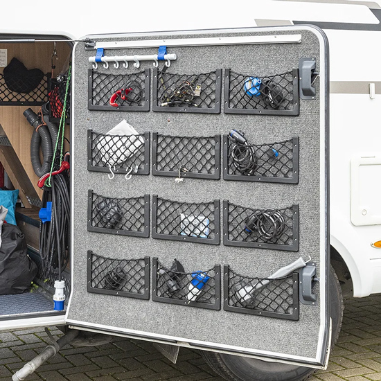 PROPLUS θήκη πορτμπαγκάζ αυτοκινήτου 230074, δίχτυ, 18x36.6cm, μαύρη 230074