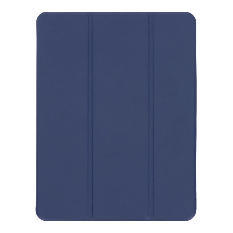 Apple iPad Air 4 2020 10.9 - Triple Folding Leather Case with TPU Pen Slot Dark Blue
