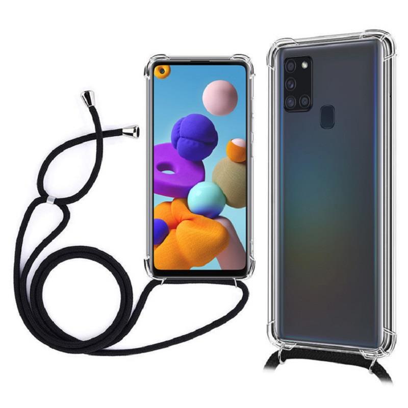Apple iPhone 12 / 12 Pro - Θήκη Σιλικόνης Cross Shoulder Διάφανη