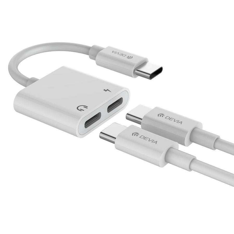 Devia - Smart Series Adapter Type C To Dual Type C White