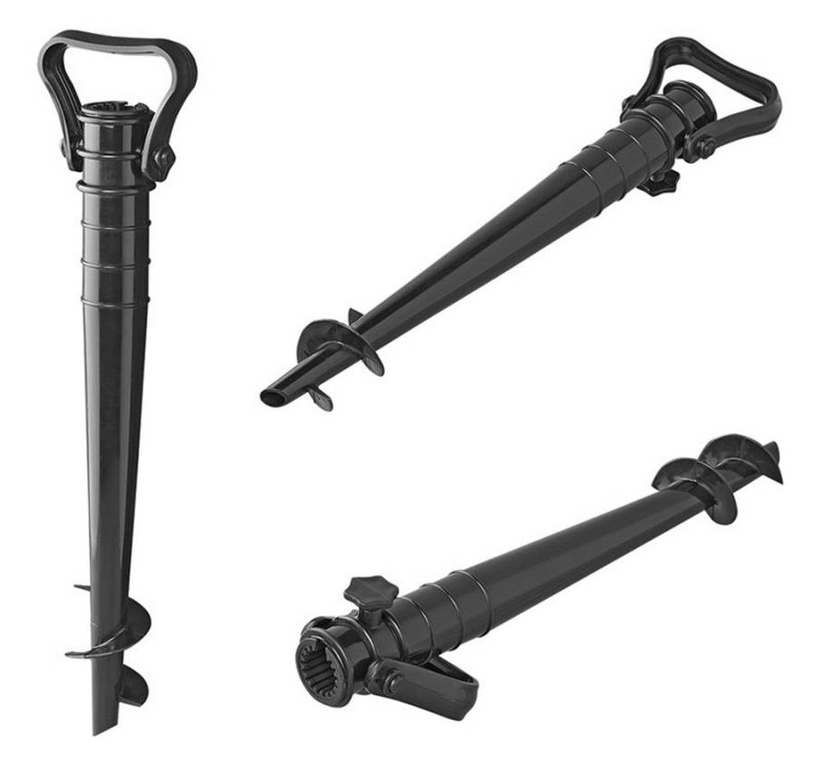 PROPLUS βάση ομπρέλας παραλίας 360819, κοντάρι διαμέτρου 25-36mm, μαύρη 360819