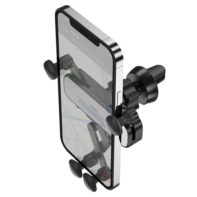 HOCO - CA102 Manner Car holder for air outlet Black Silver