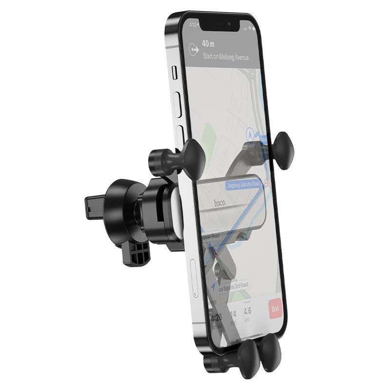HOCO - CA102 Manner Car holder for air outlet Black Silver
