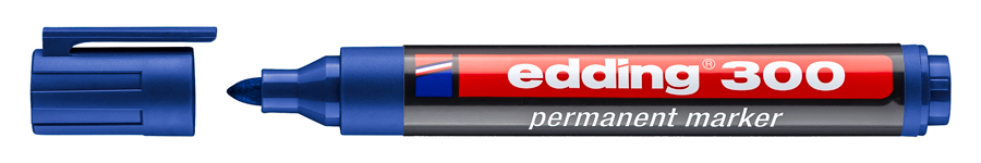 EDDING ανεξίτηλος μαρκαδόρος 300, 1.5-3mm, επαναγεμιζόμενος, μπλε 4-300003