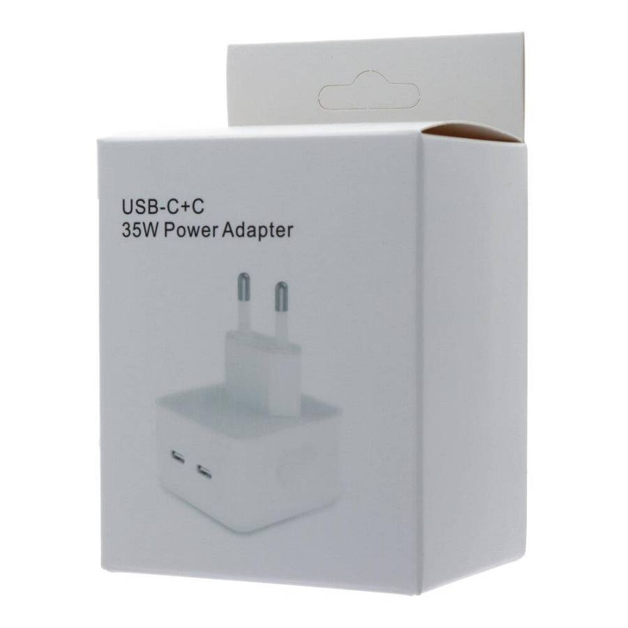 USB Travel Charger 35W Dual Type C White Universal