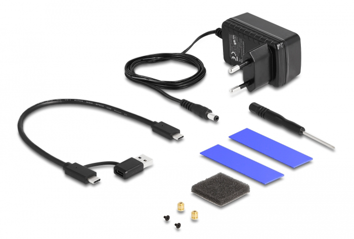 DELOCK θήκη M.2 NVMe & SATA SSD/HDD 42020, 10Gbps, λειτουργία κλώνου 42020