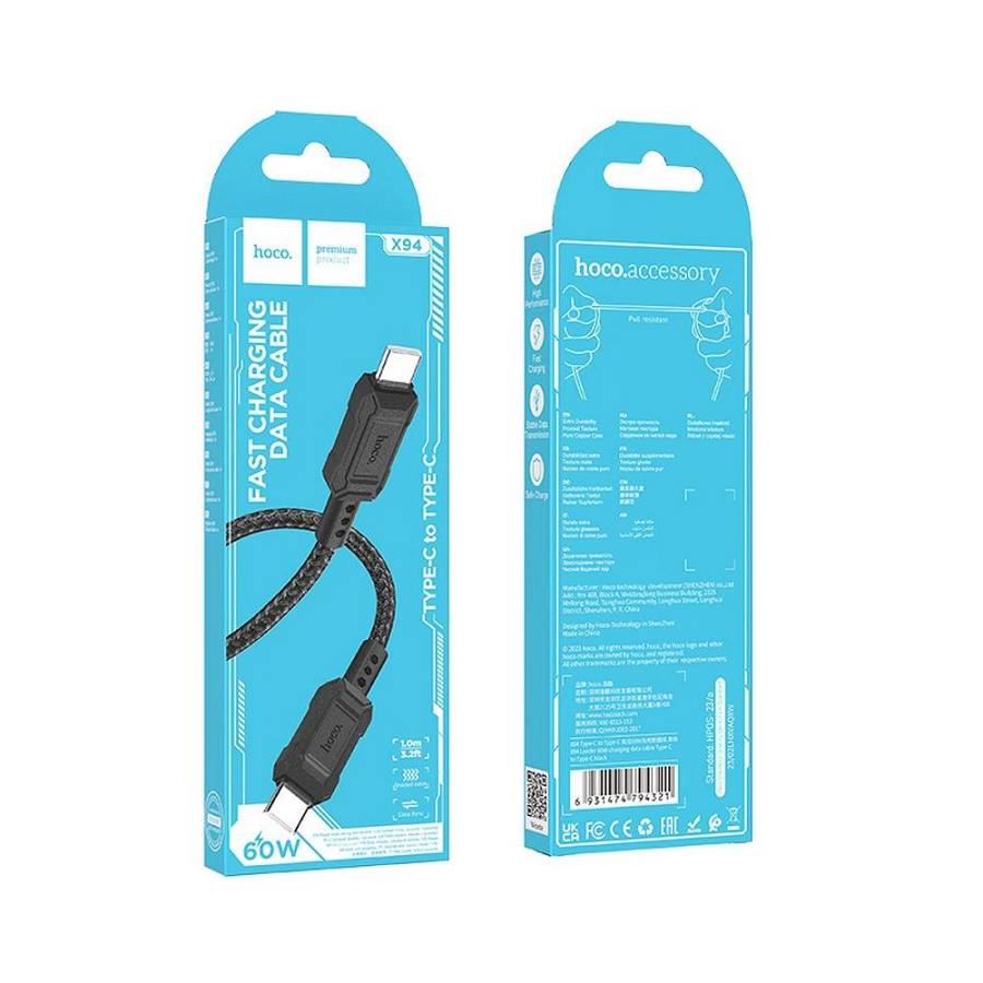 Hoco - X94 Leader Data Cable Type C PD 60W 3A Black