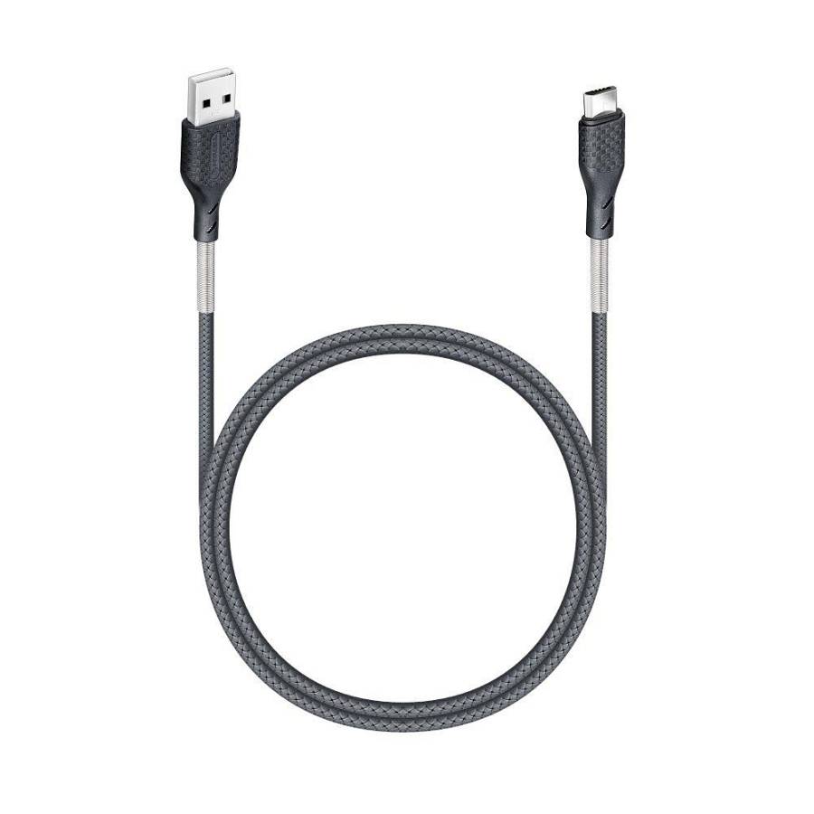 Forcell - Carbon cable USB to Micro 2,4A 18W CB-03A Black 1m