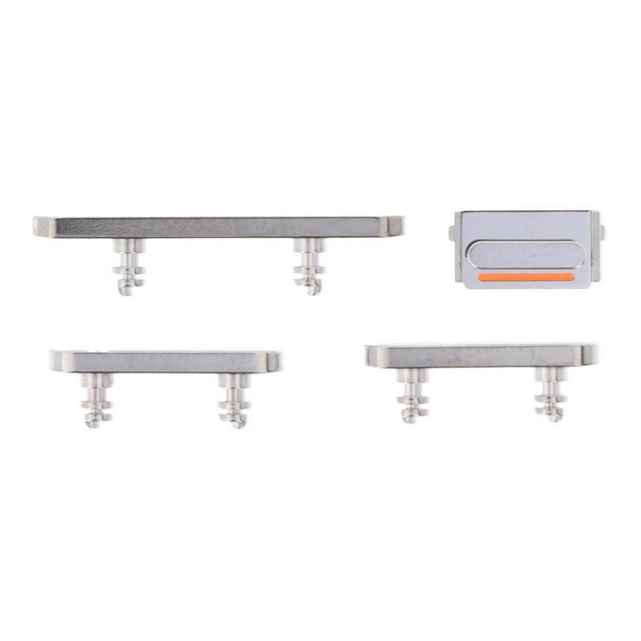 Apple iPhone 14 Pro / 14 Pro Max - Power, Volume, Mute & Side Buttons Set Silver Original