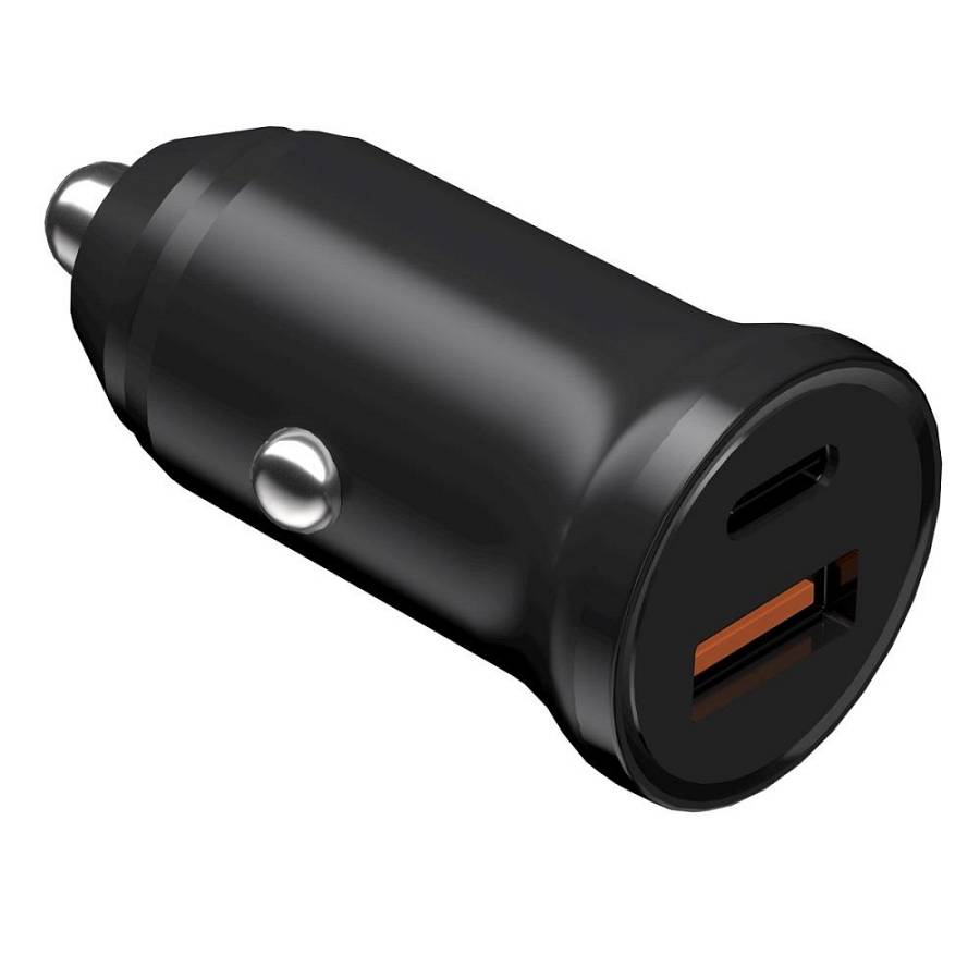 Devia - Car charger Smart Mini PD QC 3.0 30W 1x USB-C 1x USB black (30W)