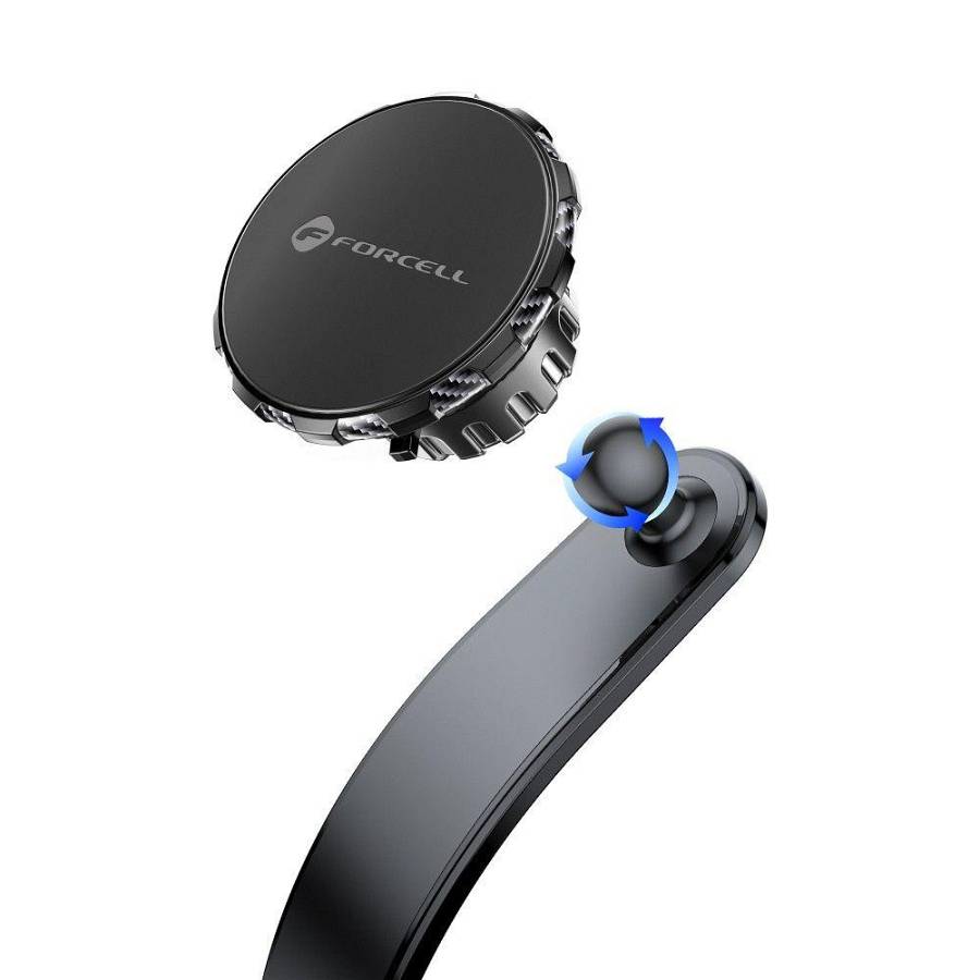 Forcell - F-Grip MagFlex car holder for phone to windshield/center console/air vent magnetic black
