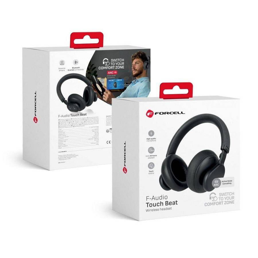 Forcell - F-AUDIO Wireless Headphones ANC Touch Beat black