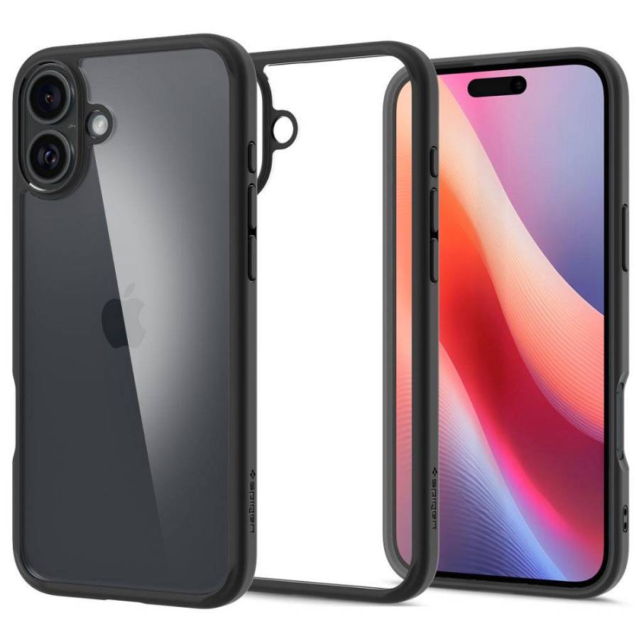 Apple iPhone 16 - Silicon Case Spigen Ultra Hybrid Black