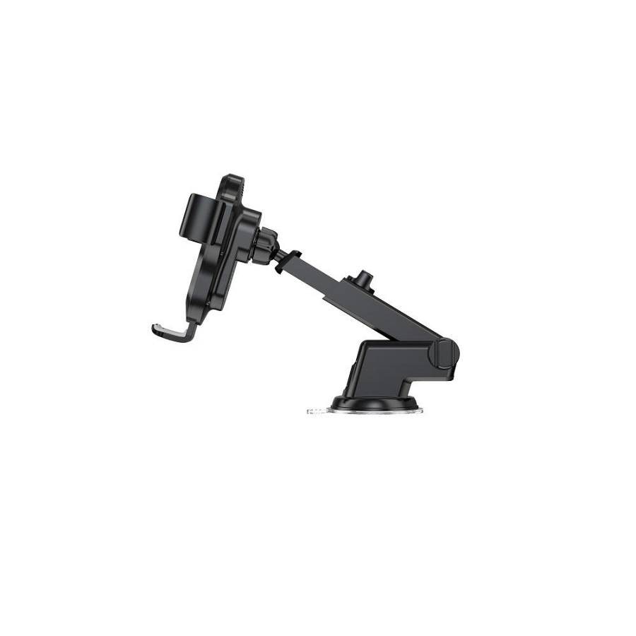 Devia - EA497 Car holder with wireless inductive charger black 15W with Suction cup